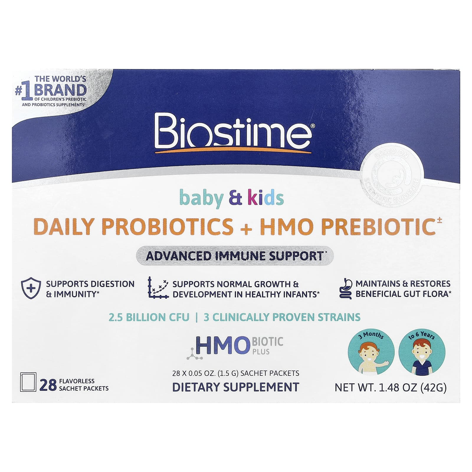 Biostime, Baby & Kids, Daily Probiotic + HMO Prebiotic, 3 Monate bis 6 Jahre, ohne Geschmack, 28 Packungen, 1,5 g (0,05 Unzen) pro Packung. von Joom DACH