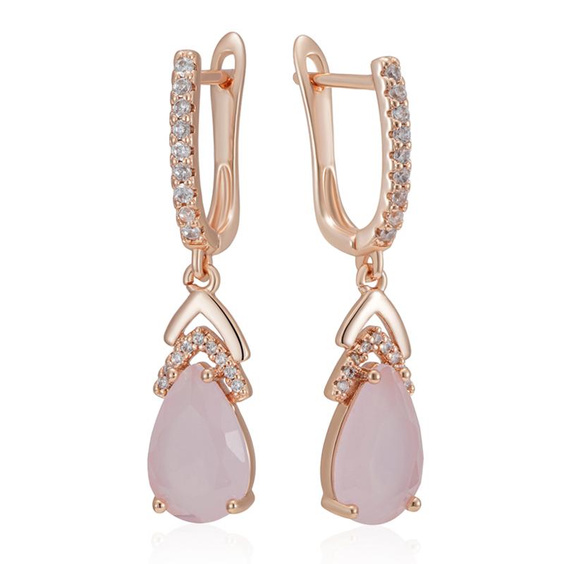 Birnenförmige lila Zirkon-Ohrhänger für Frauen, Party, funkelnder Schmuck, täglich, elegante hellrosa Zirkon-Ohrringe rosa von Joom DACH