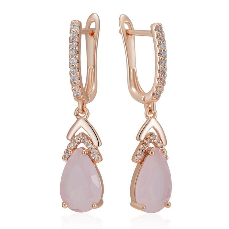 Birnenförmige lila Zirkon-Ohrhänger für Frauen, Party, funkelnder Schmuck, täglich, elegante hellrosa Zirkon-Ohrringe rosa von Joom DACH
