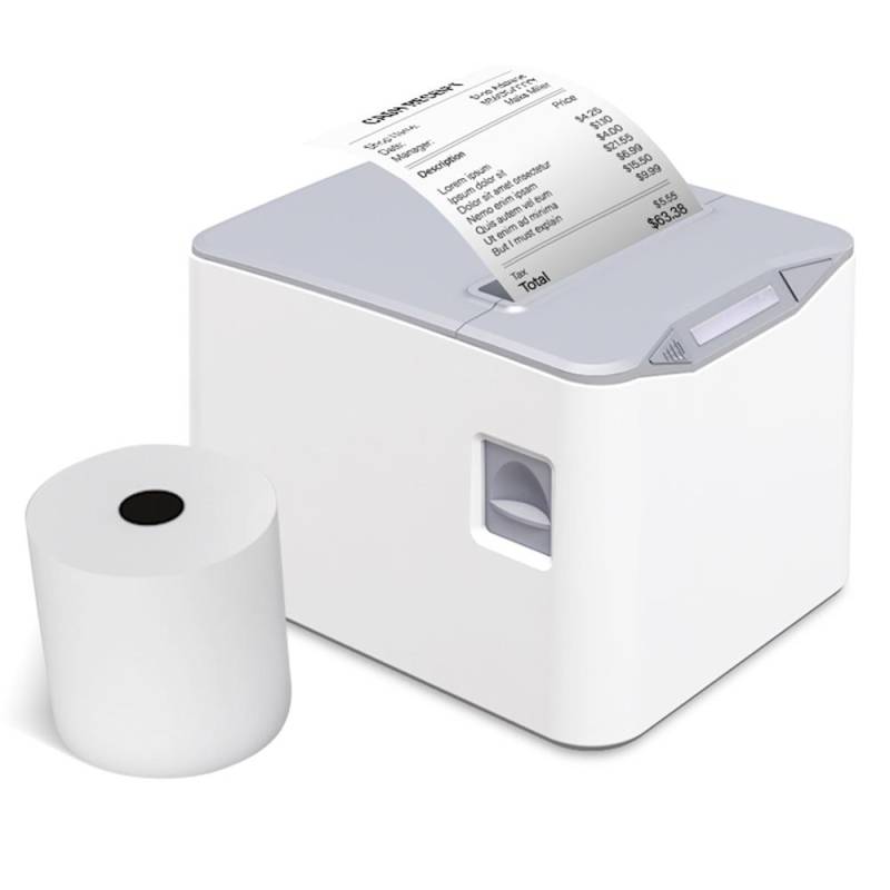 Bisofice Thermo-Belegdrucker, 80 mm, Desktop-Thermodirektdruck, USB + LAN-Verbindung, hohe Geschwindigkeit US PLUG weiß von Joom DACH