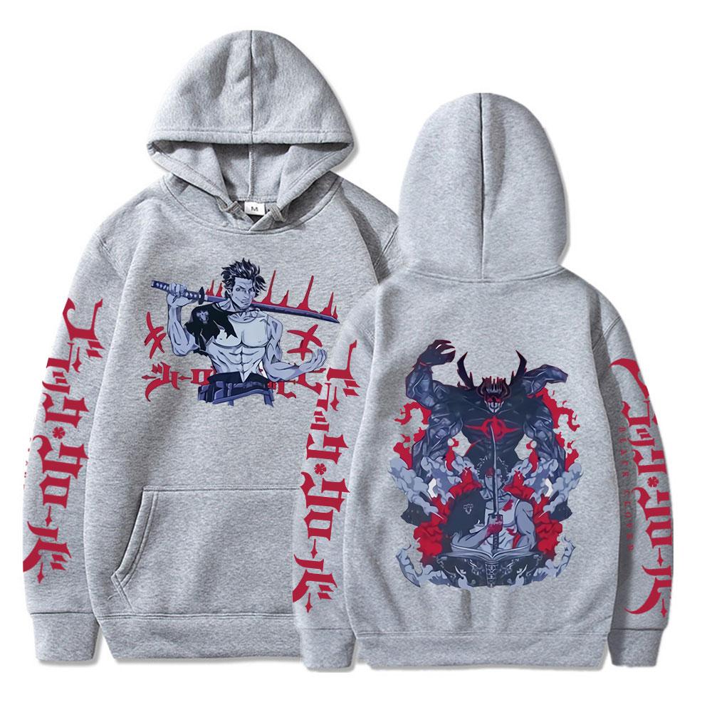 Black Clover Japanischer Anime-Kapuzenpullover mit Yami Sukehiro-Grafiken, Sweatshirts für Herren, Harajuku-Kleidung, lässige, übergroße Sportbekleidung M graue von Joom DACH