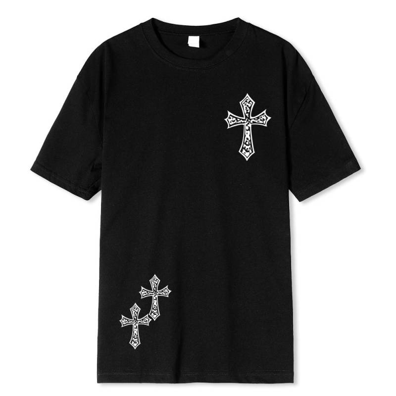 Schwarzes T-Shirt mit Diamantkreuz-Aufdruck, Sommer Gothic Harajuku Kurzarm-T-Shirt, Anime Hip Hop T-Shirt, Herren Großes T-Shirt M schwarz Schwarzes T-Shirt mit Diamantkreuz-Aufdruck, Sommer Gothic Harajuku Kurzarm-T-Shirt, Anime Hip Hop T-Shirt, Herren Großes T-Shirt M schwarz von Joom DACH