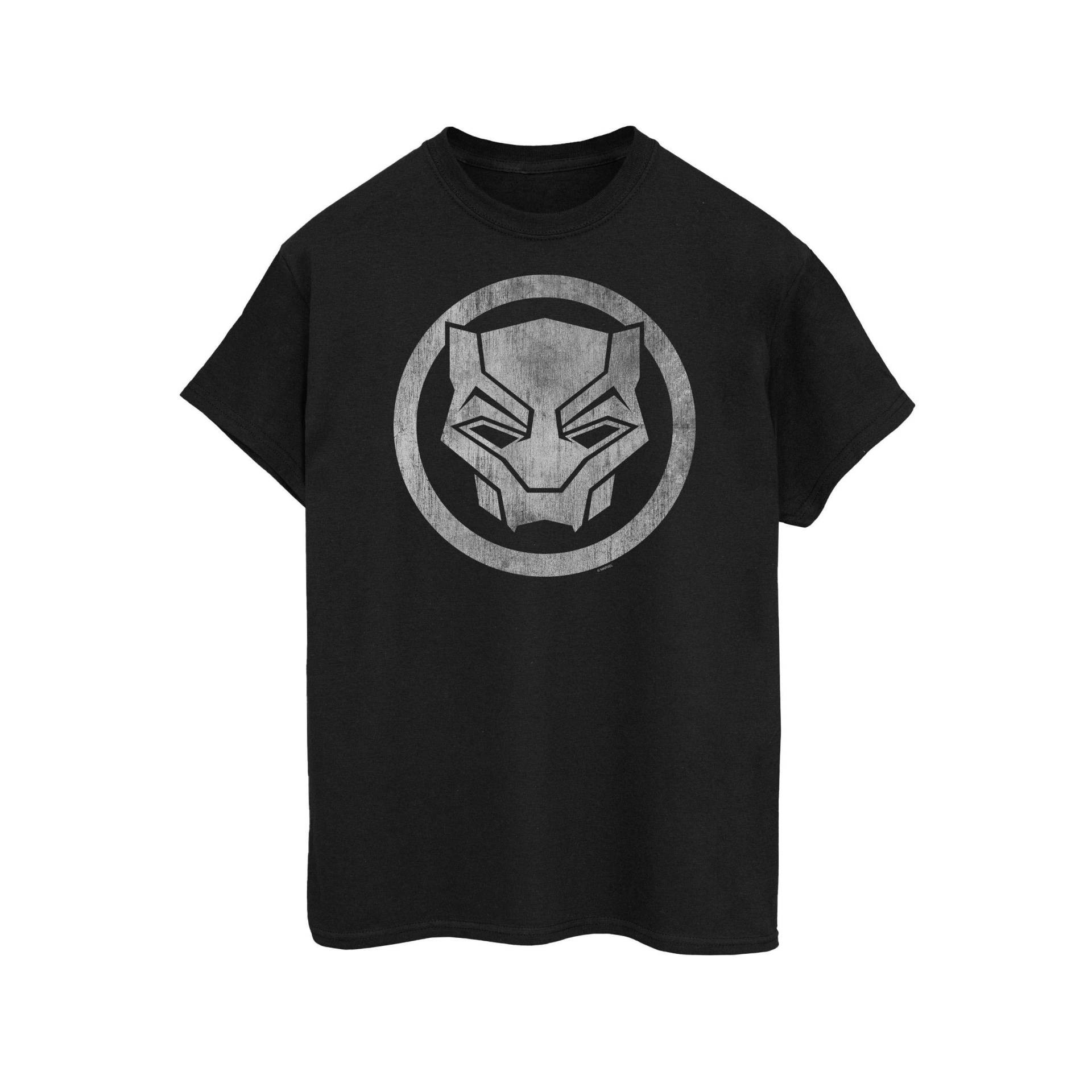 Black Panther Herren-T-Shirt aus Baumwolle mit Distressed-Logo XXL schwarz von Joom DACH