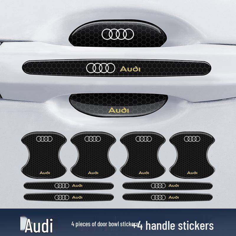 Schwarzer Reflektierender Rauten-Autotürgriffschutz: Kollisionsschutz, Kratzschutz, Verschleißfester Aufkleber 4-piece Set: Door Bowls von Joom DACH