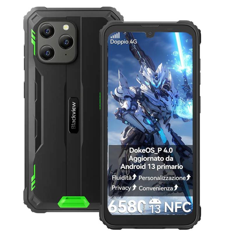 Blackview BV5300 Plus Robustes Telefon 6.1 HD 60Hz Display 8GB+128GB Android 13 6580mAh Akku 5MP+13MP Kamera Mobiltelefon 4GB+128GB only cellphone grün von Joom DACH