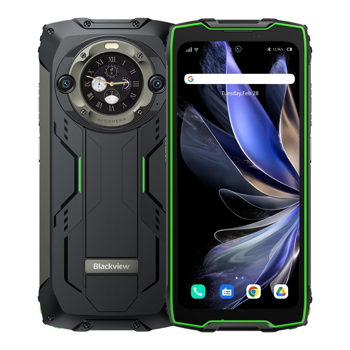 Blackview BV9300 Pro Helio G99 Robustes Telefon Android 13 RAM 8 GB/12 GB ROM 256 GB 6,7 120 Hz Display 15080 mAh mit 33 W Ladung 100 LM Taschenlampe 12+256 only cell phone grün von Joom DACH
