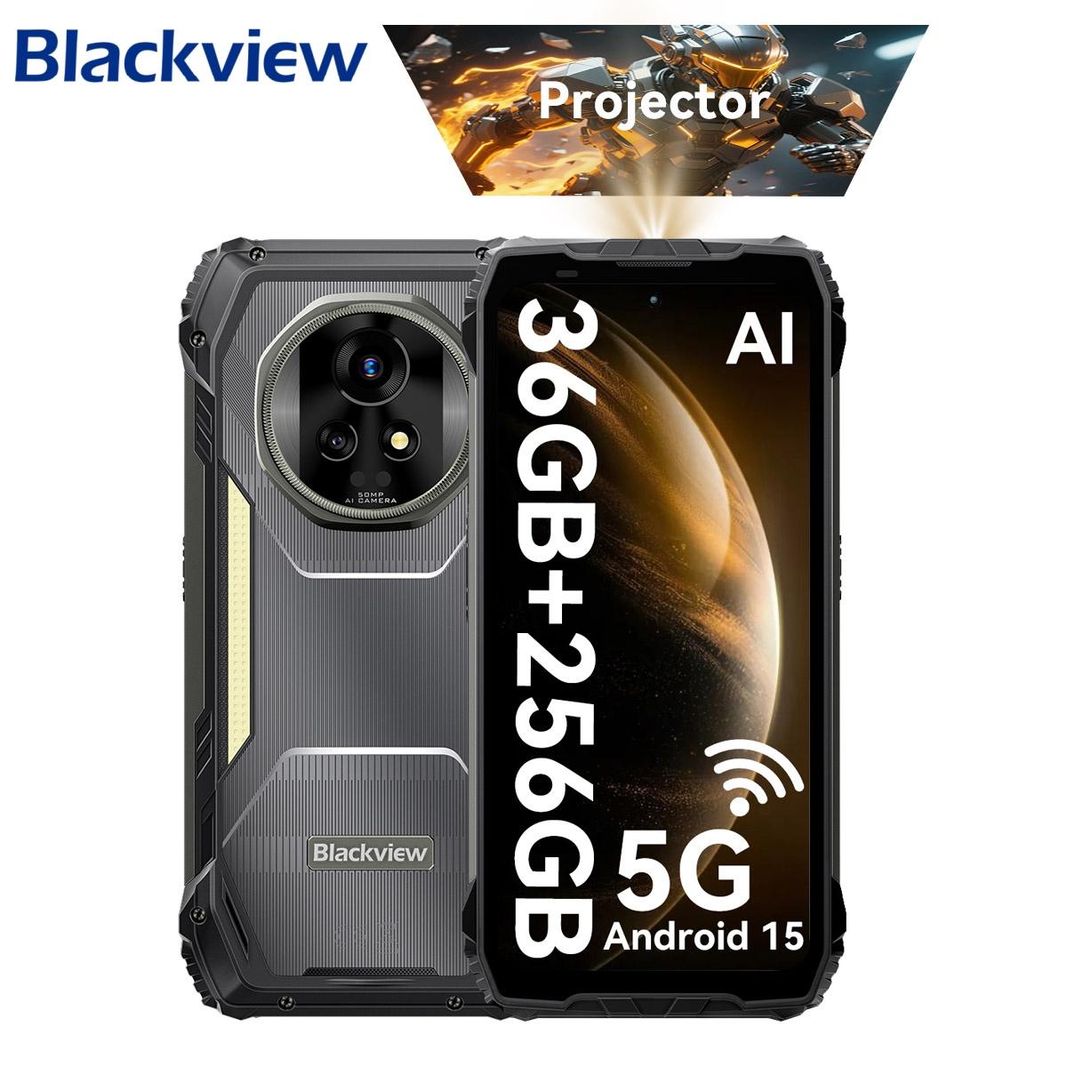 Blackview XPLORE 2 Projektor 5G Robuster Outdoor-Projektor mit 100-Zoll-Leinwand 4nm MediaTek Dimensity 8300 20.000mAh Akku & 467lm Campinglicht 12+256GB schwarz von Joom DACH