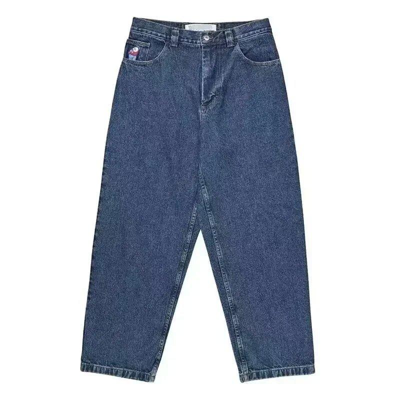 Blaue lose Jeans Hip-Hop Big Boy bestickte Jeans Harajuku Street Kleidung Jeans XXL von Joom DACH