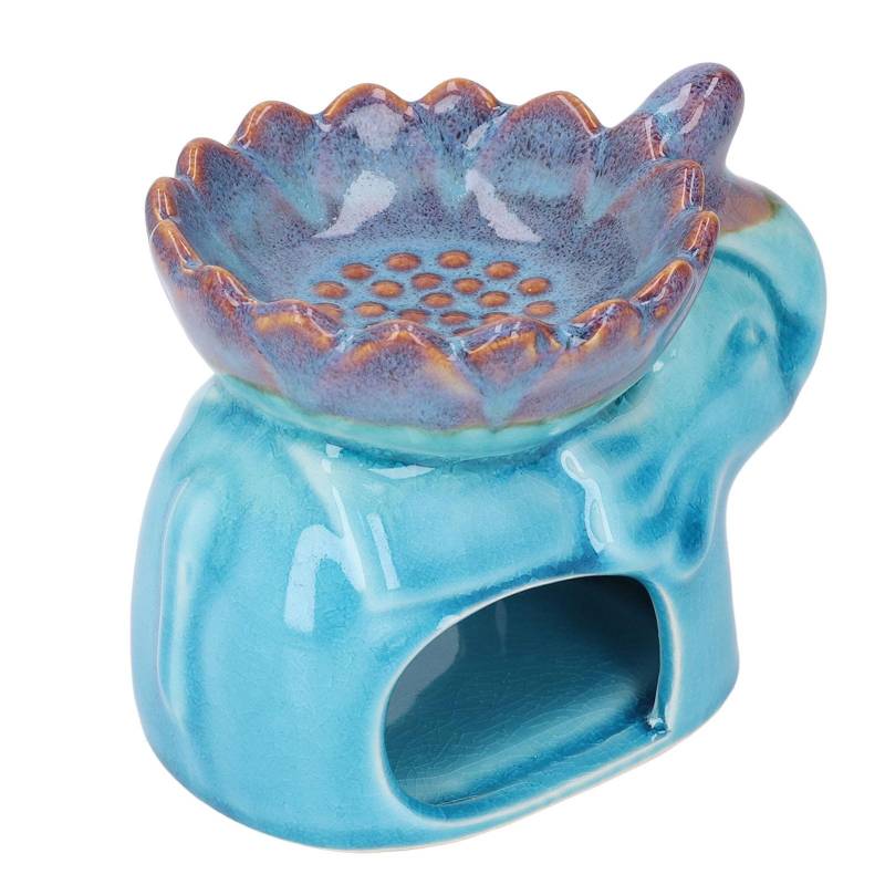 Blauer Aromatherapie-Brenner Keramischer Ätherischer Öl-Brenner Teelichthalter Dekoration für Zuhause von Joom DACH