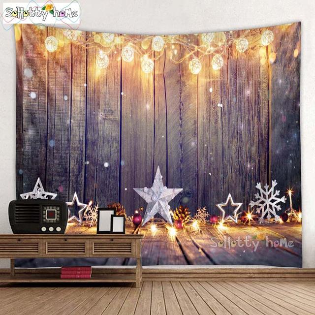 Blauer Himmel und Schnee Wandbehang Wandteppich Weihnachten Wandbehang Baum Wandbehang Wunderschöne Weihnachtsbaum Kamin Geschenke 230x150cm von Joom DACH
