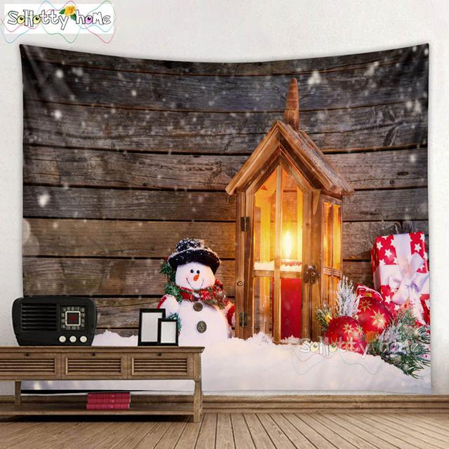 Blauer Himmel und Schnee Wandbehang Wandteppich Weihnachten Wandbehang Baum Wandbehang Wunderschöne Weihnachtsbaum Kamin Geschenke 230x150cm von Joom DACH