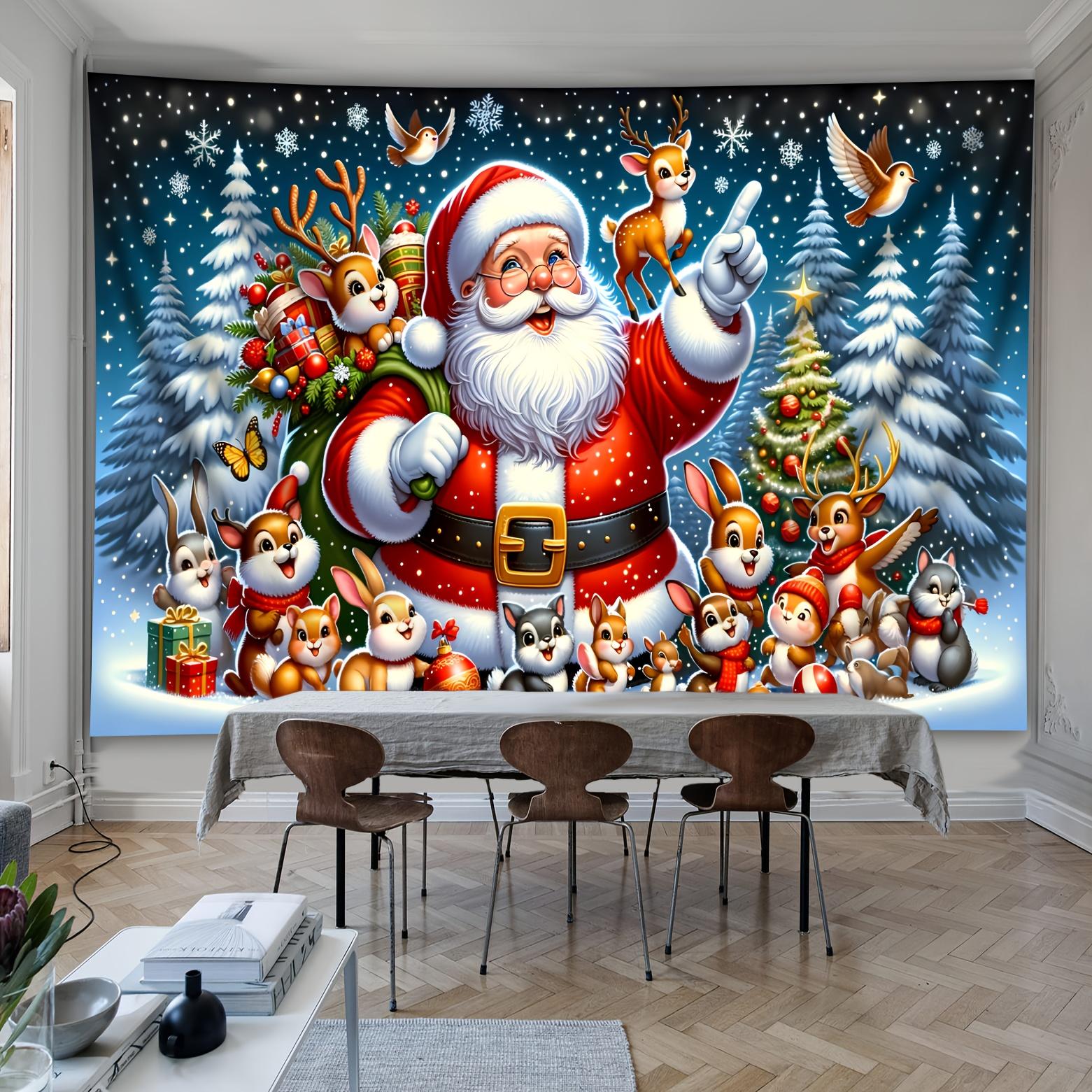 Blauer Himmel und verschneiter Zedernwald Wandbehang Wandteppich Weihnachten Wandbehang Baum Wandbehang Wunderschöne Weihnachtsbaum Kamin Geschenke 230x150cm von Joom DACH