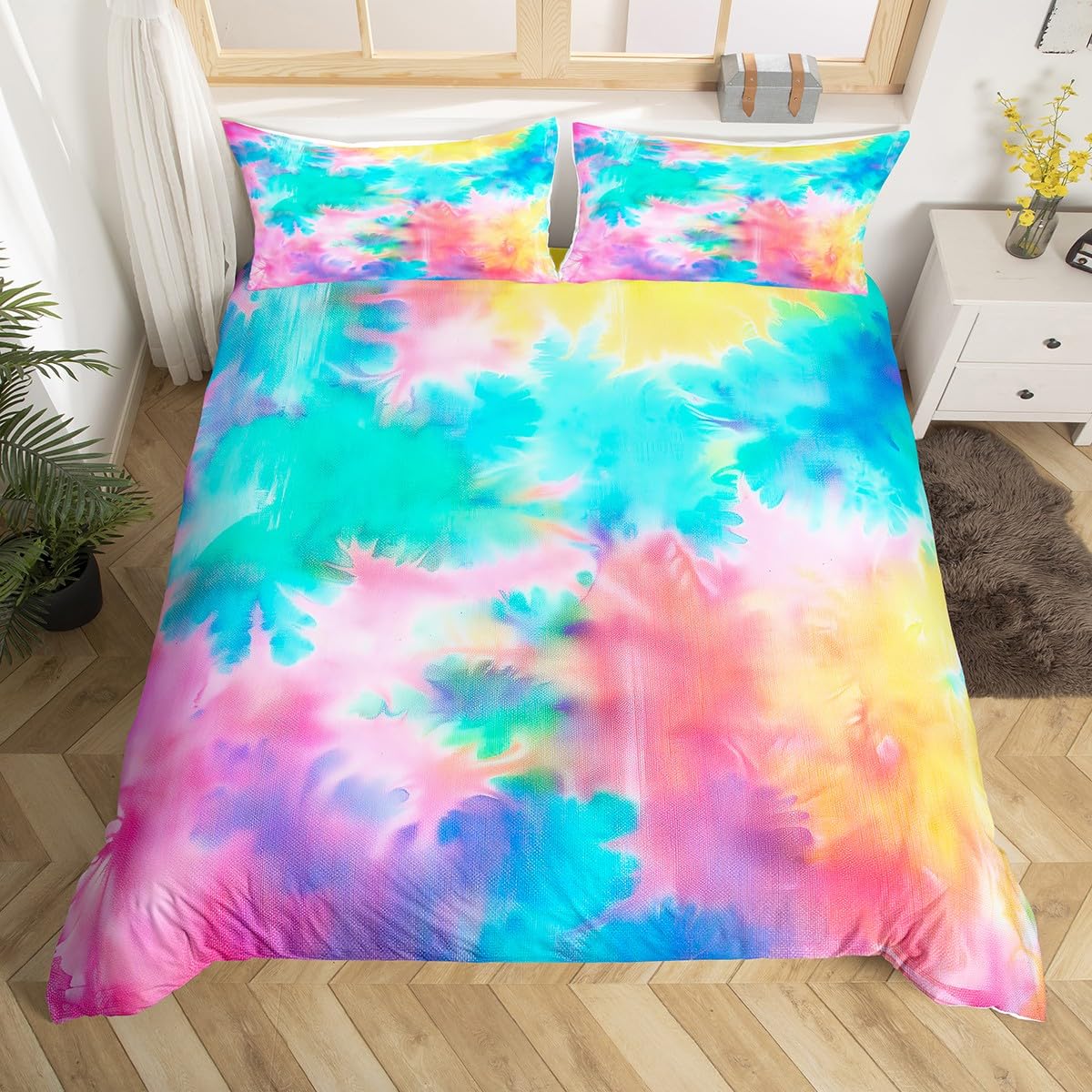 Blauer Ombre Bettbezug Queen Size Ozean Meerblau Weiß Farbverlauf Einfarbig Weiches Bettwäscheset Moderne Abstrakte Kunst Bettdeckenbezug Eu Twin 135x200cm von Joom DACH