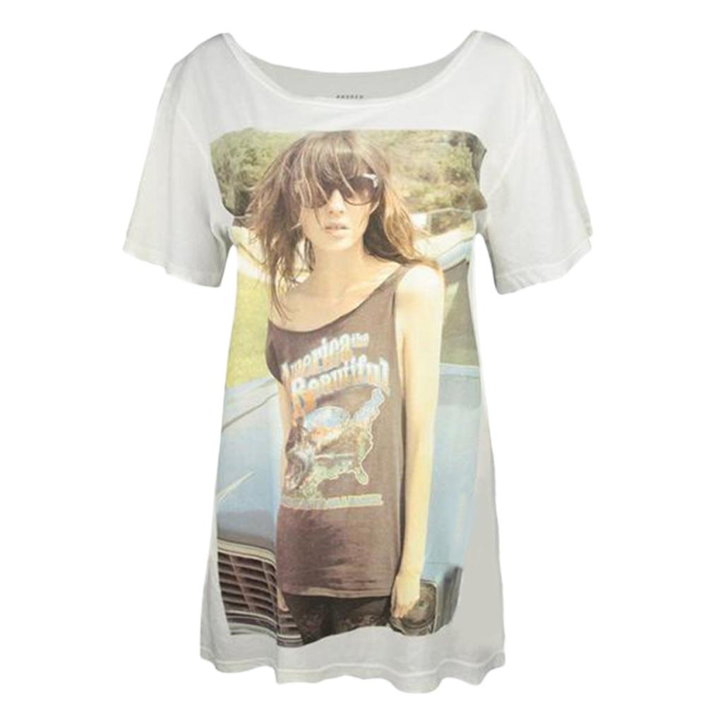Blood Is The New Black Damen-/Damen-Amerika-T-Shirt One Size weiß von Joom DACH