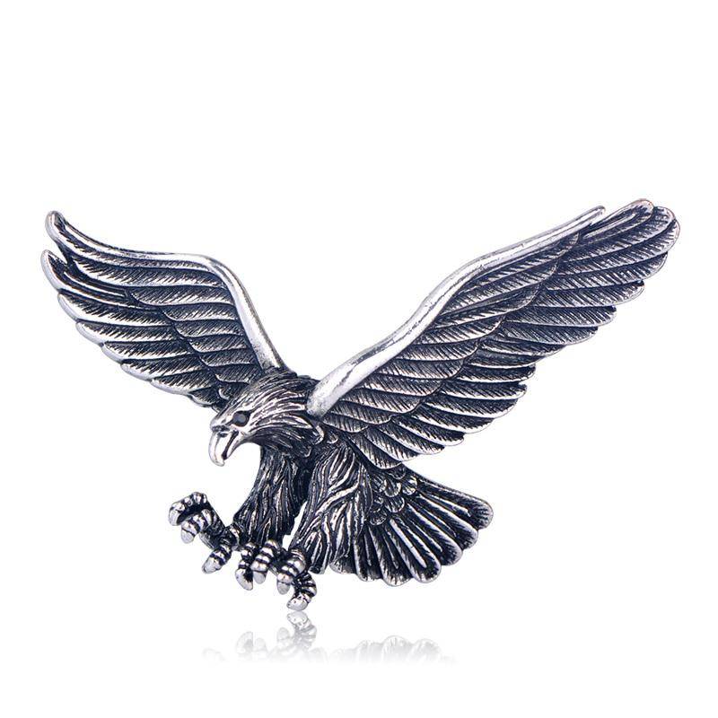 Blucome Vintage Antik Silber Farbe Schmuck Fliegenden Adler Brosche Männer Jungen Anzug Schal Zubehör Vogel Pins Geburtstag Party Geschenk silber von Joom DACH