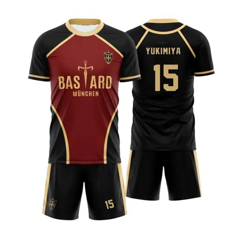 Blue Lock Anime Herrenanzüge Futsal Vl Replika Bastard München Trikot Kurzarm Shorts Set Herren Damen Freizeit Sport T-Shirt M von Joom DACH