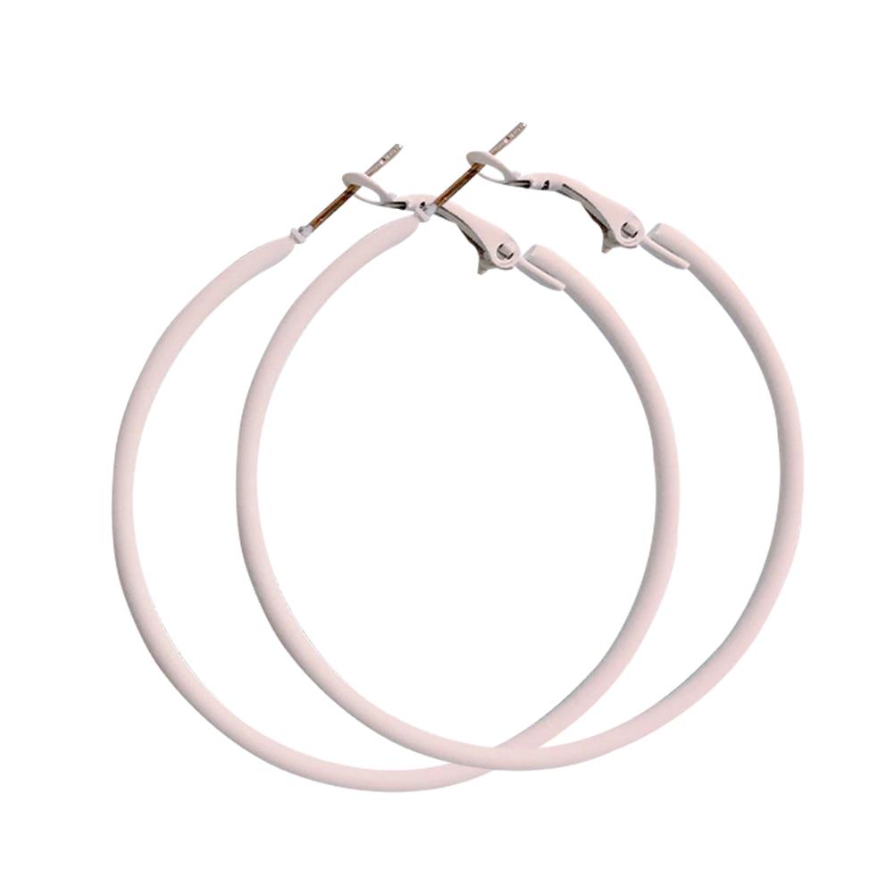 Bluelans Ohrringe, Creolen, Farbe, großer Charme, Kreis, Damen-Ohrringe, Süßigkeiten, kreativer Party-Schmuck, Geschenke weiß von Joom DACH