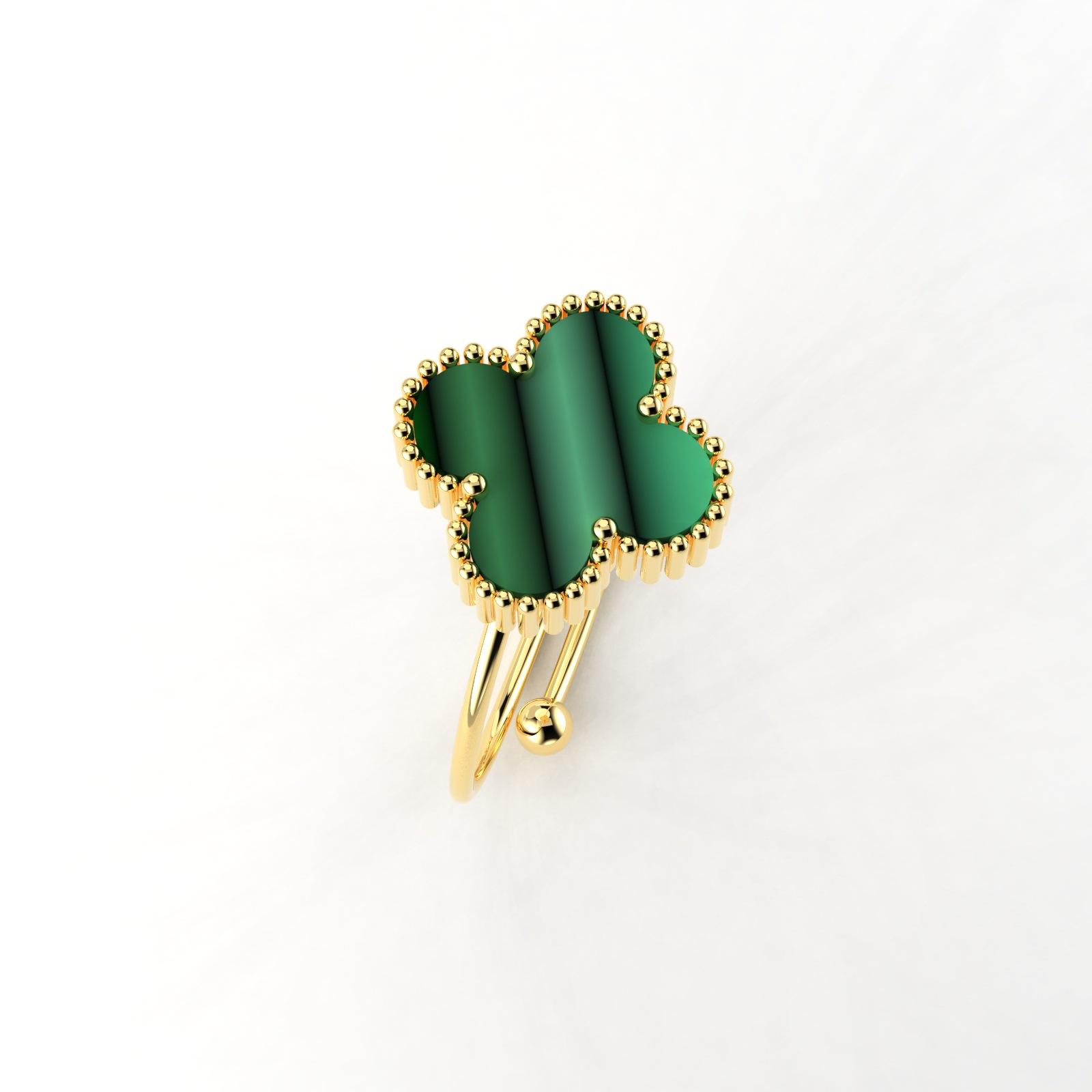 Blütenblatt Vierblättriges Kleeblatt Titanstahl Perlmutt Ring Damen Verstellbarer Fingerring Nische Klein Frisch Kleines Design Zeigefingerring Adjustable opening von Joom DACH