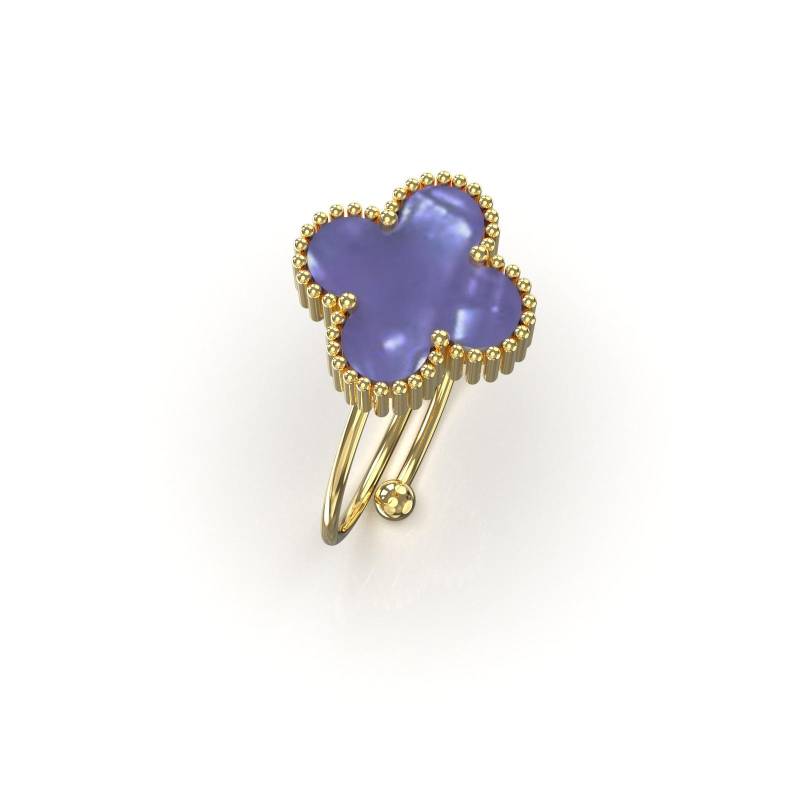 Blütenblatt Vierblättriges Kleeblatt Titanstahl Perlmutt Ring Damen Verstellbarer Fingerring Nische Klein Frisch Kleines Design Zeigefingerring Adjustable opening von Joom DACH