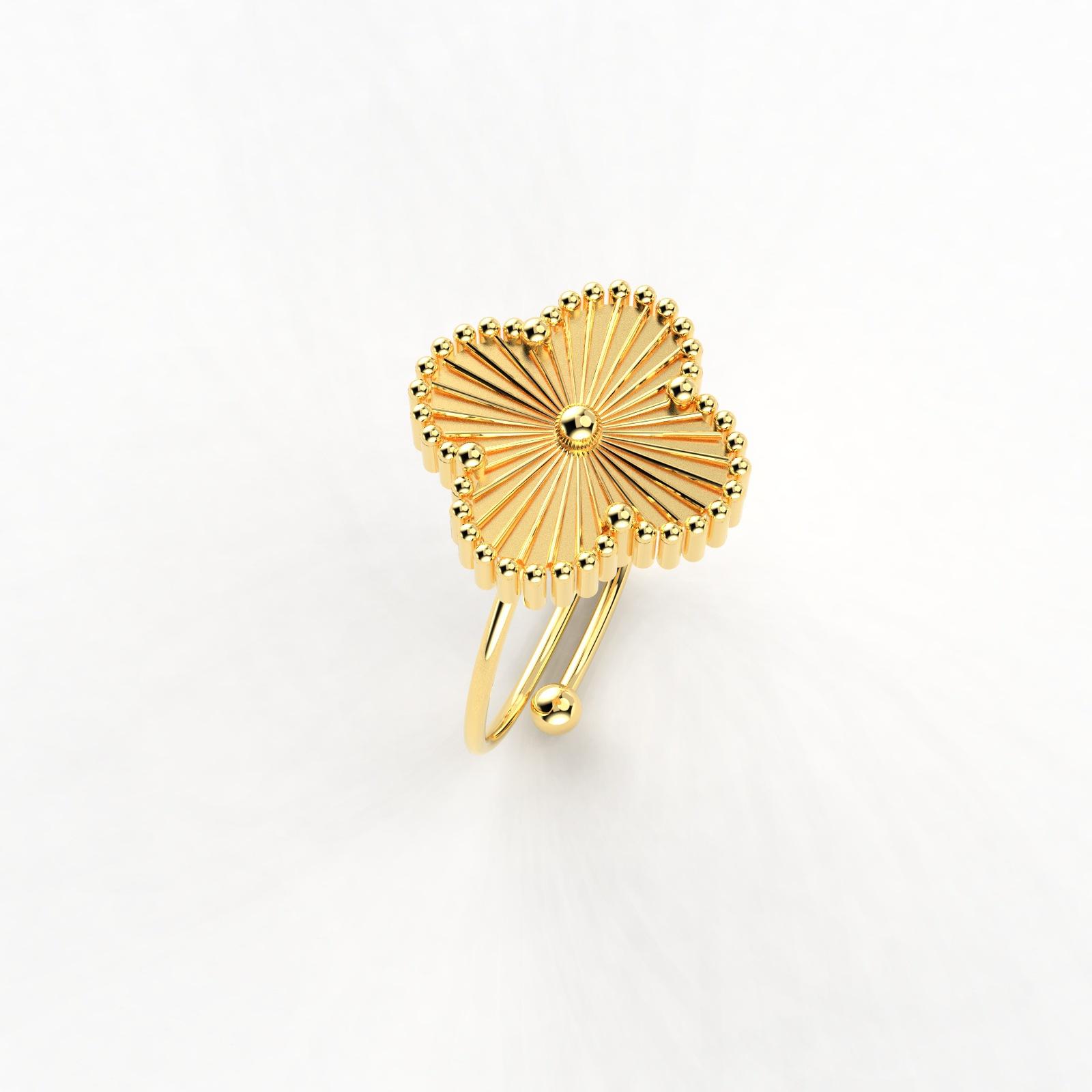 Blütenblatt Vierblättriges Kleeblatt Titanstahl Perlmutt Ring Damen Verstellbarer Fingerring Nische Klein Frisch Kleines Design Zeigefingerring Adjustable opening von Joom DACH