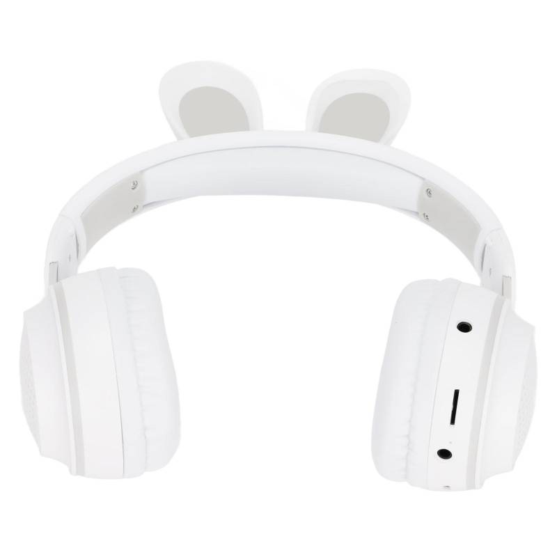 Bluetooth 5.0-Kopfhörer mit Kaninchenohren, faltbares kabelloses Kinder-Headset mit LED-Farblicht für den PC weiß von Joom DACH
