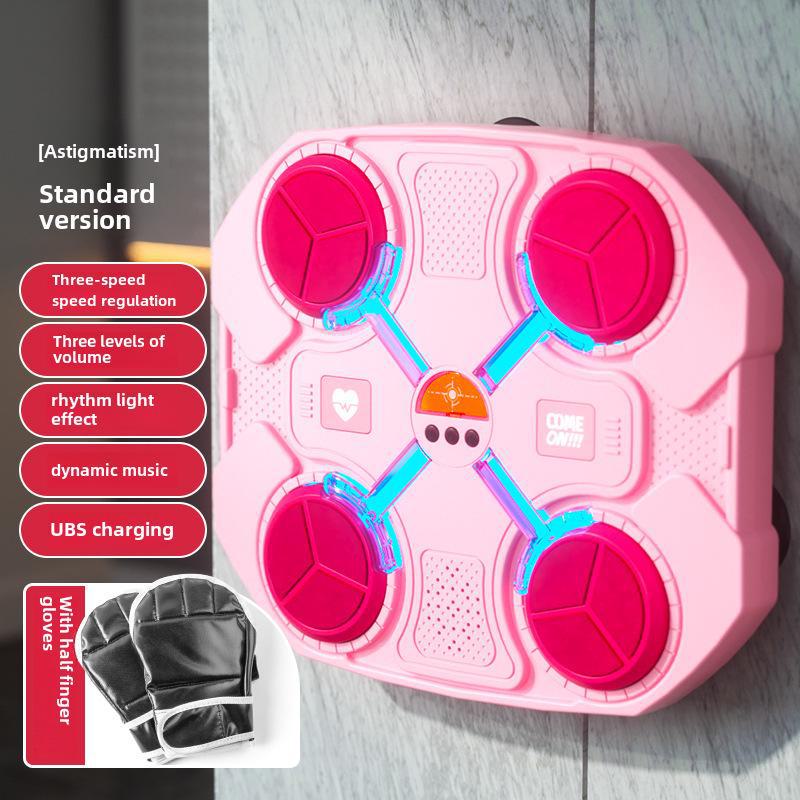 Bluetooth-Musik-Boxzielspielzeug für Kinder – Elektronischer Reaktionstrainer für Rhythmus und Dekompression, ideales Geschenk für Jungen Basic Edition + Gloves rosa von Joom DACH