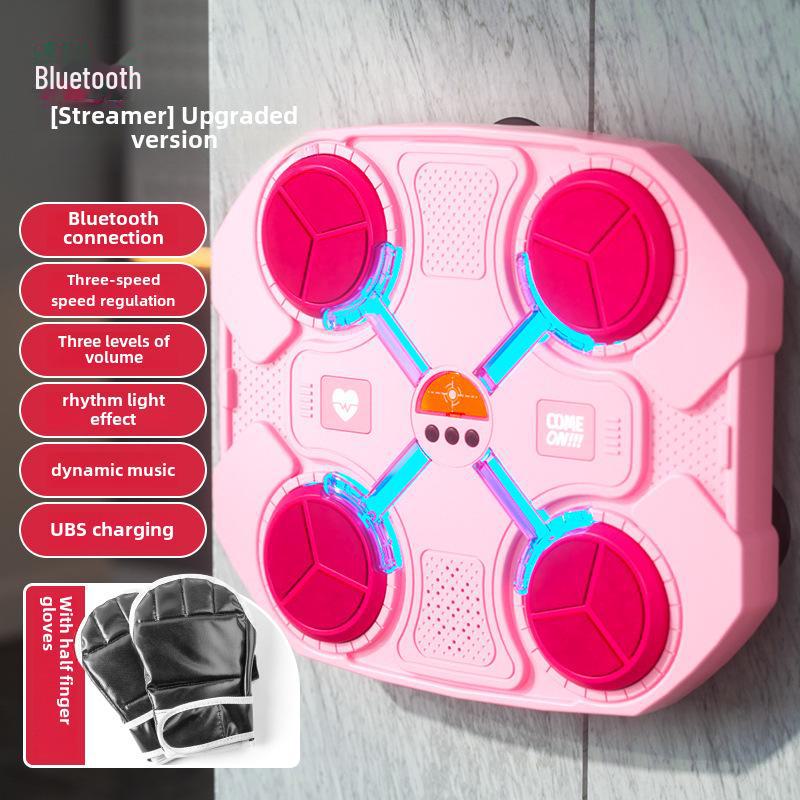 Bluetooth-Musik-Boxzielspielzeug für Kinder – Elektronischer Reaktionstrainer für Rhythmus und Dekompression, ideales Geschenk für Jungen Bluetooth version + gloves rosa von Joom DACH