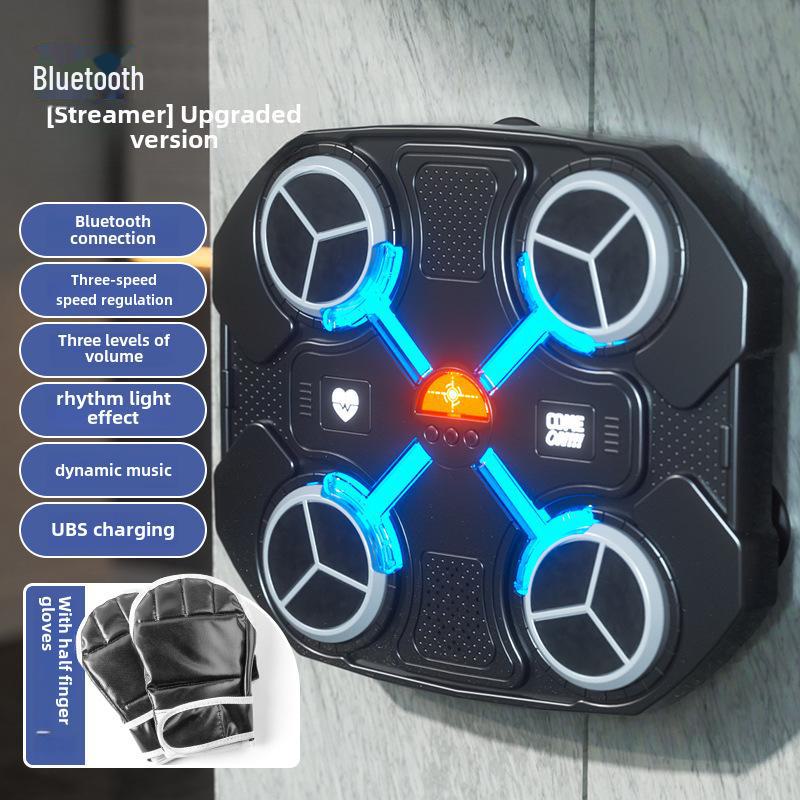 Bluetooth-Musik-Boxzielspielzeug für Kinder – Elektronischer Reaktionstrainer für Rhythmus und Dekompression, ideales Geschenk für Jungen Bluetooth version + gloves schwarz von Joom DACH