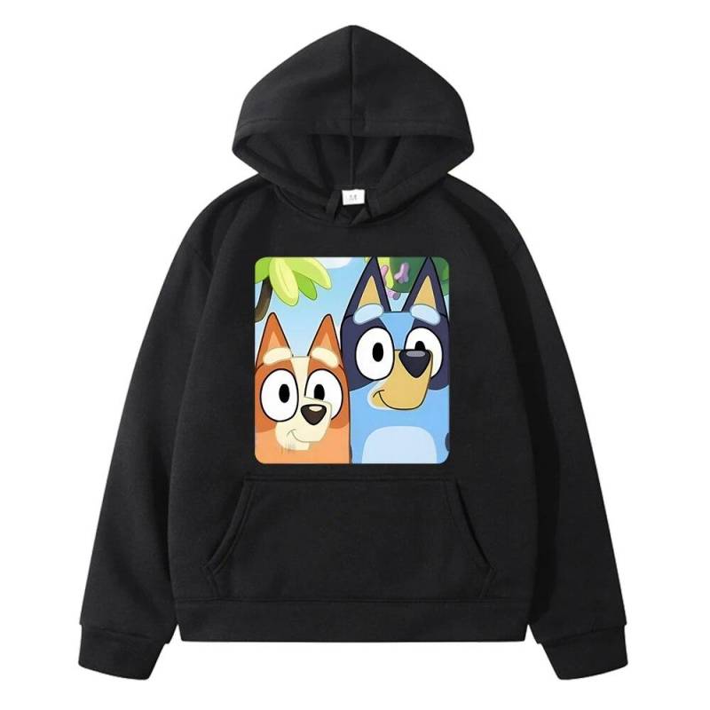 Blueys Anime Hoodie Sweatshirt Fleece Pullover Herbstjacke Blueys Dog Britische Cartoons Hoodies y2k Sudadera Kinderkleidung Mädchen 130 schwarz von Joom DACH