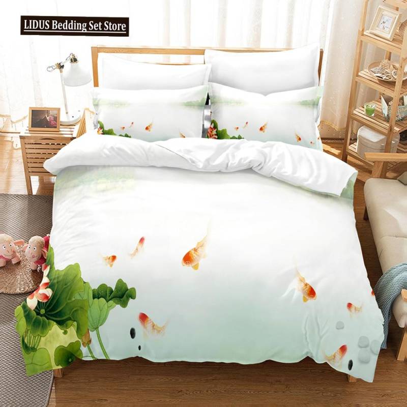 Blumen Bettwäsche Set Buntes Blumen Pflanzen Bettbezug Set King Queen Full Size Für Kinder Frauen Mädchen Polyester Bettdeckenbezug EU single(135x200cm) von Joom DACH