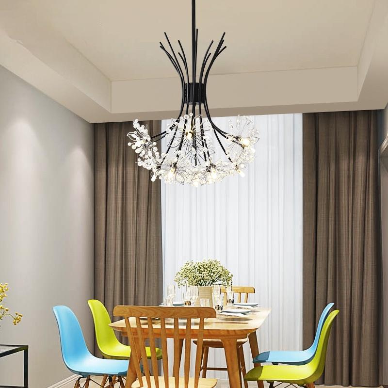 Blumen-Deko-Leuchte, moderne LED-Kronleuchter, Lichter, Wohnzimmer, Esszimmer, Schlafzimmer, Flur, Hotellampen, Innenbeleuchtung 13Heads - 45cm schwarz von Joom DACH