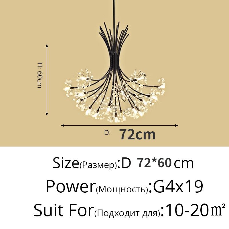 Blumen-Deko-Leuchte, moderne LED-Kronleuchter, Lichter, Wohnzimmer, Esszimmer, Schlafzimmer, Flur, Hotellampen, Innenbeleuchtung 19Heads - 72cm schwarz von Joom DACH