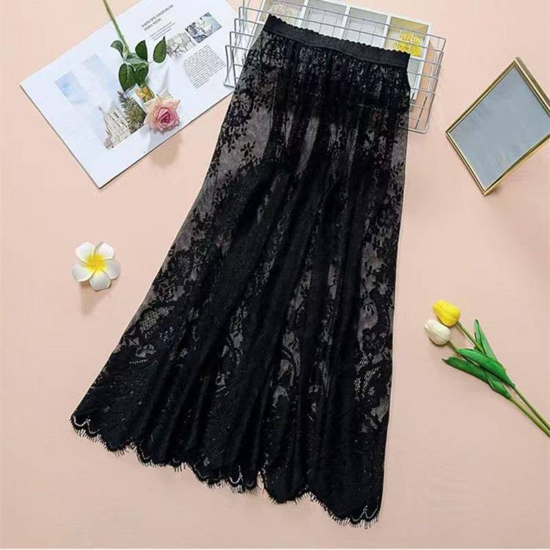 Blumen-Spitzen-Unterrock Slips Anti-Blend-Futter Petticoat Damen Mesh-Unterrock Slips Kleid Mädchen schwarz Blumen-Spitzen-Unterrock Slips Anti-Blend-Futter Petticoat Damen Mesh-Unterrock Slips Kleid Mädchen schwarz von Joom DACH