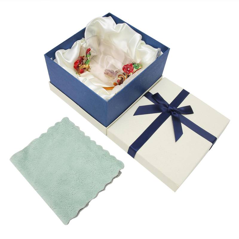 Blumen Teetasse Emaille Handwerk Kaffeetasse Hitzebeständig mit Löffel Tuch für Geburtstag FestivalRot von Joom DACH