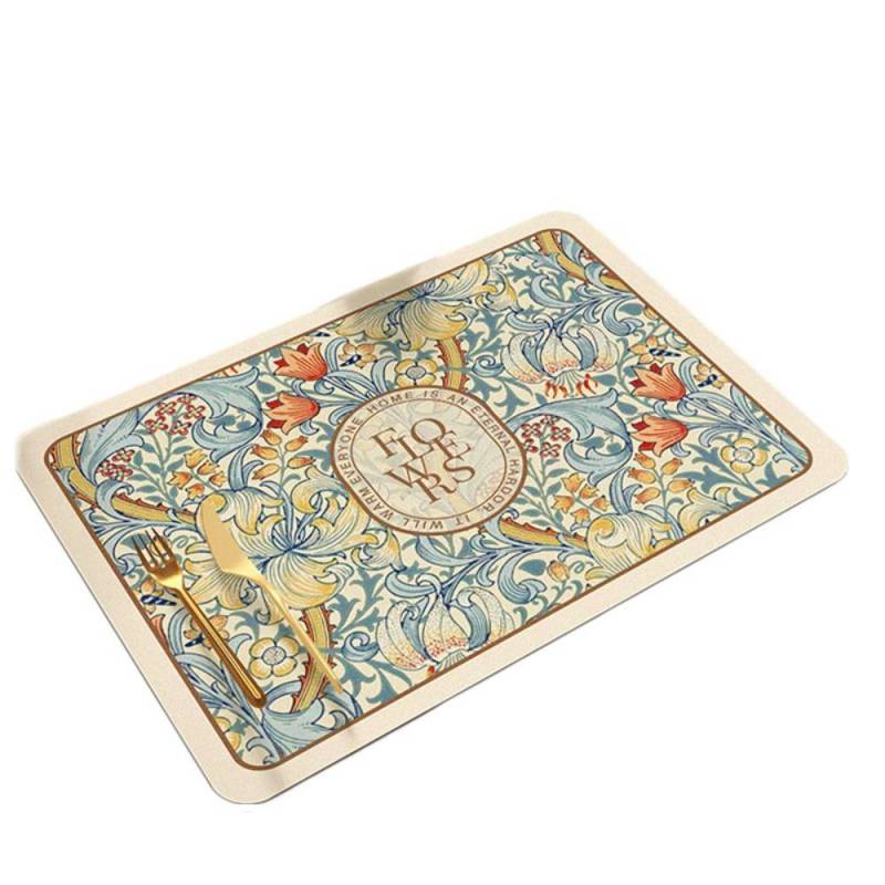 Blumendruck Abtropfmatte Rutschfeste Ablaufunterlage Geschirr Teppich Abtropfmatte Küche 40x50cm-Style 4 von Joom DACH