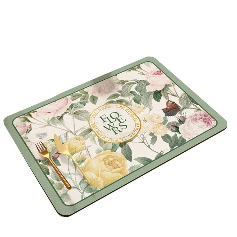 Blumendruck Abtropfmatte Rutschfeste Ablaufunterlage Geschirr Teppich Abtropfmatte Küche 40x50cm-Style 6 von Joom DACH