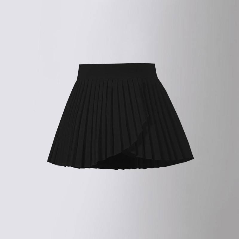 Blumenrock für Kinder Hohe Taille Dünner Plisseerock Für Mädchen Kurzer Mode Tennis Baseball Casual All-match-Kinder A-Linienrock 140cm schwarz von Joom DACH