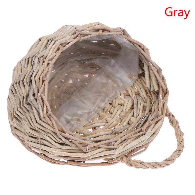 Blumentopf Wandbehang Wicker Rattam Korb Garten Rebe Topf Pflanzen Halter graue von Joom DACH