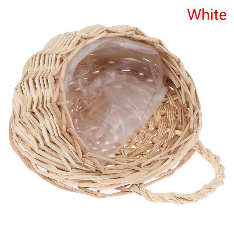 Blumentopf Wandbehang Wicker Rattam Korb Garten Rebe Topf Pflanzen Halter weiß von Joom DACH