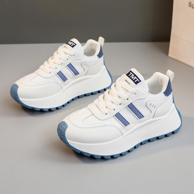 Bn011 Neue Papa-Schuhe für Damen im Sommer, dicke Sohle, erhöhte atmungsaktive Mesh-Einsatzschuhe, Lederoberfläche, Turnschuhe mit Mesh-Oberfläche, Schuhe 40 von Joom DACH