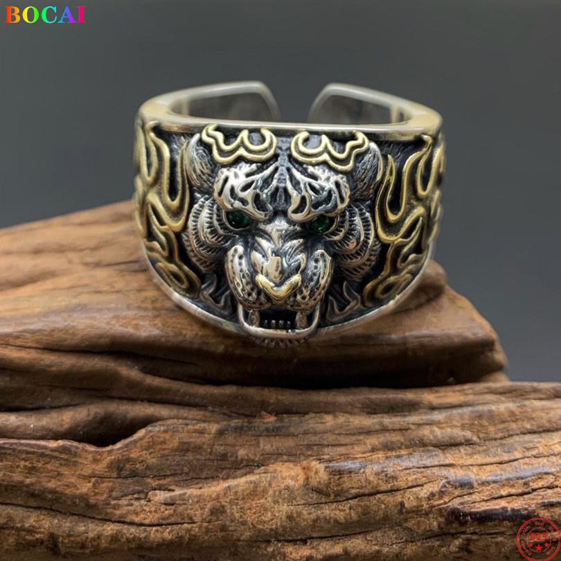 Bocai S925 Sterling Silber Ringe Neue Mode Sternzeichen Zirkon Tiger Kopf Einstellbar Reinem Argentum Hand Schmuck Für Männer 9 von Joom DACH