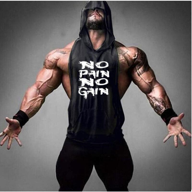 Bodybuilding Totenkopf Fitness Kapuzenweste Weste Trendy Herren Sommer Kapuzenweste L schwarz von Joom DACH