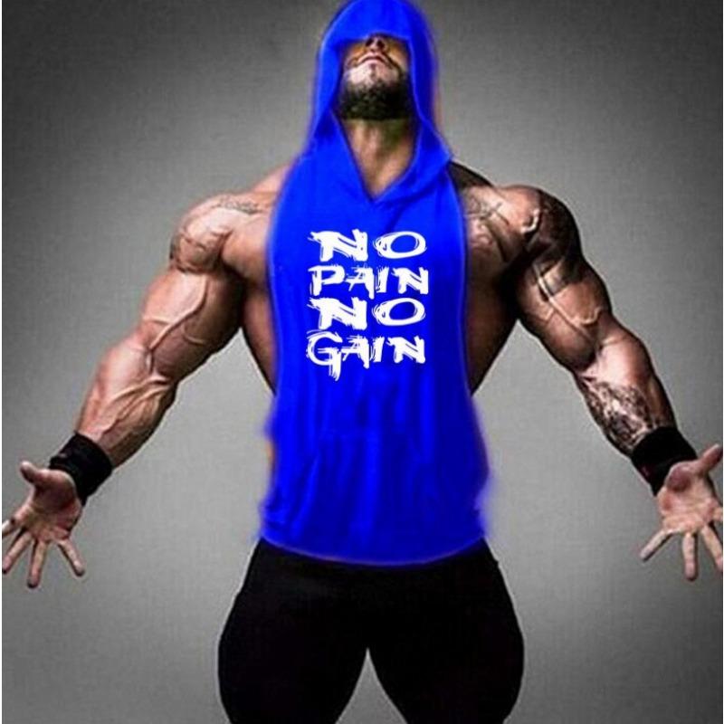 Bodybuilding Totenkopf Fitness Kapuzenweste Weste Trendy Herren Sommer Kapuzenweste XL blau von Joom DACH