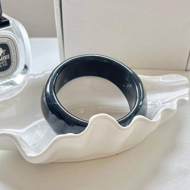 Böhmische Acryl Armreif glänzend transparent Hand Ring einfache unregelmäßige breite Armband Mädchen dunkelblaue von Joom DACH