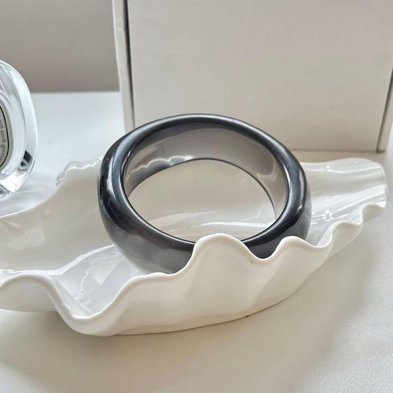 Böhmische Acryl Armreif glänzend transparent Hand Ring einfache unregelmäßige breite Armband Mädchen grau/transparent von Joom DACH