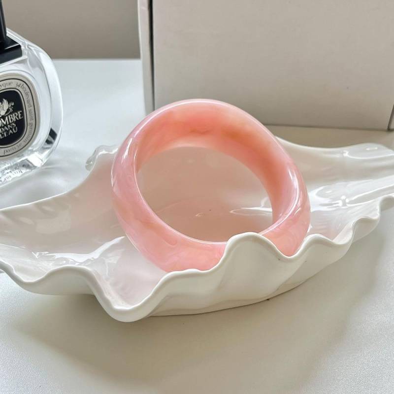 Böhmische Acryl Armreif glänzend transparent Hand Ring einfache unregelmäßige breite Armband Mädchen rosa von Joom DACH