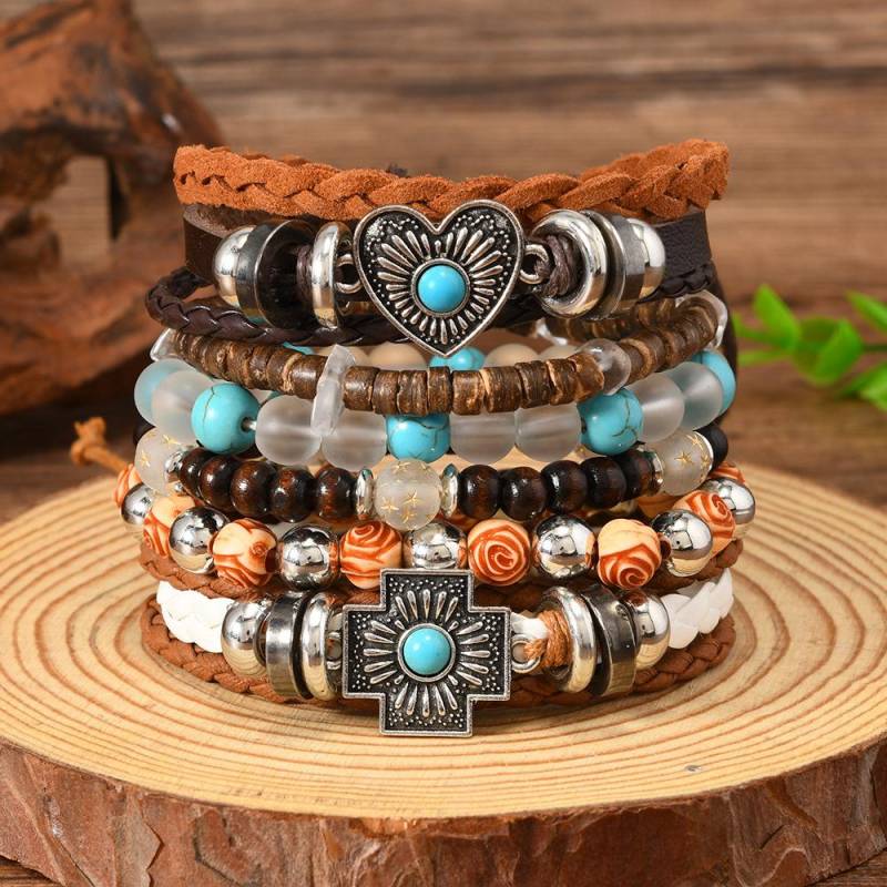 Böhmisches DIY Perlenarmband für Damen Handgefertigter Türkisstein Schmuck Mode Boho Chic Verstellbarer Fußkettchen von Joom DACH