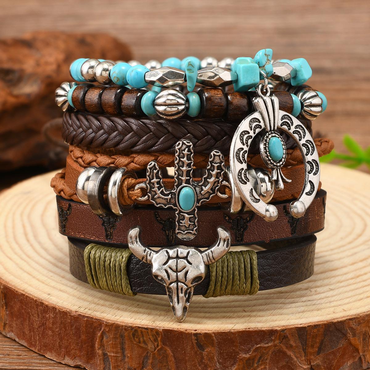Böhmisches DIY Perlenarmband für Damen Handgefertigter Türkisstein Schmuck Mode Boho Chic Verstellbarer Fußkettchen von Joom DACH