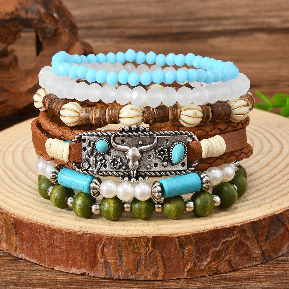 Böhmisches DIY Perlenarmband für Damen Handgefertigter Türkisstein Schmuck Mode Boho Chic Verstellbarer Fußkettchen von Joom DACH