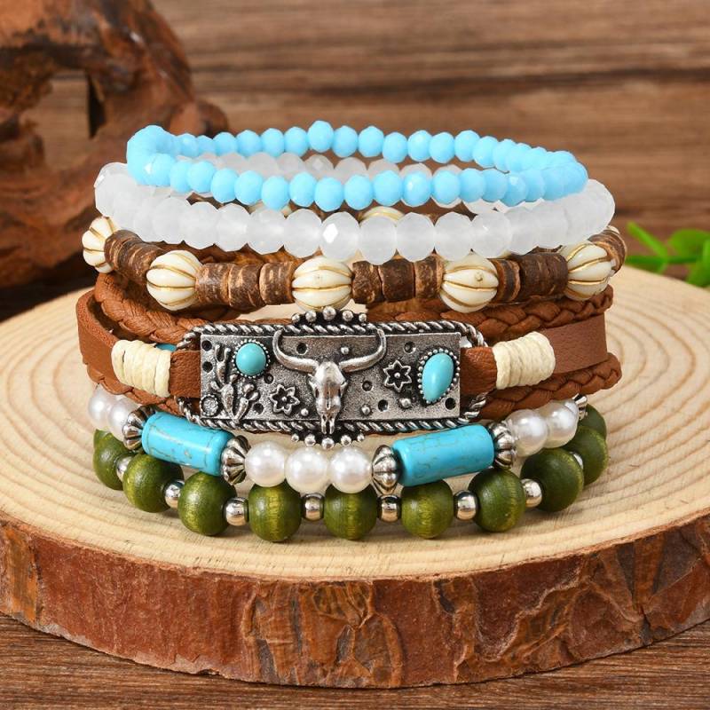 Böhmisches DIY Perlenarmband für Damen Handgefertigter Türkisstein Schmuck Mode Boho Chic Verstellbarer Fußkettchen von Joom DACH